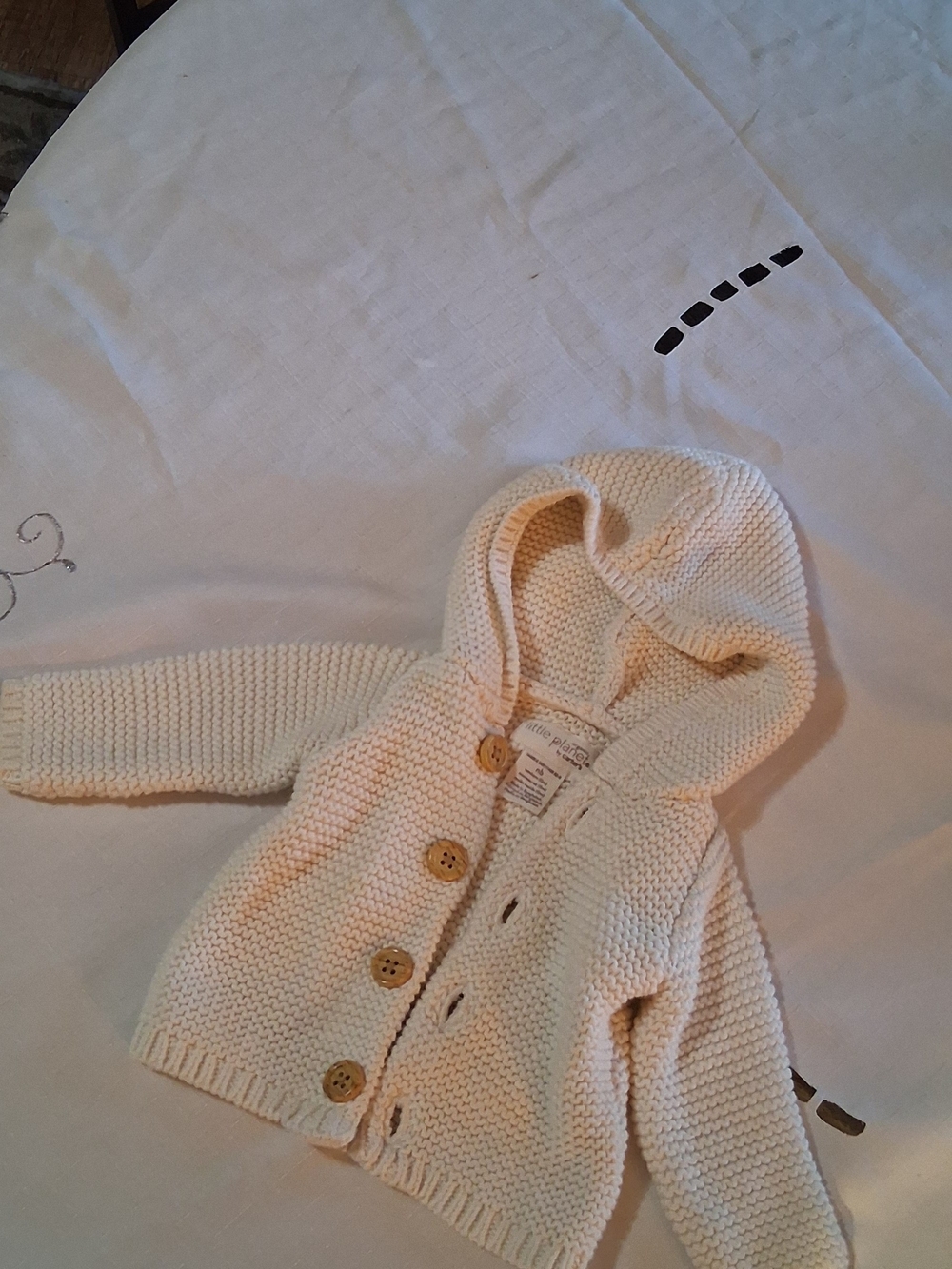 Carter's Cream Hooded Knit Sweater Newborn 260897
